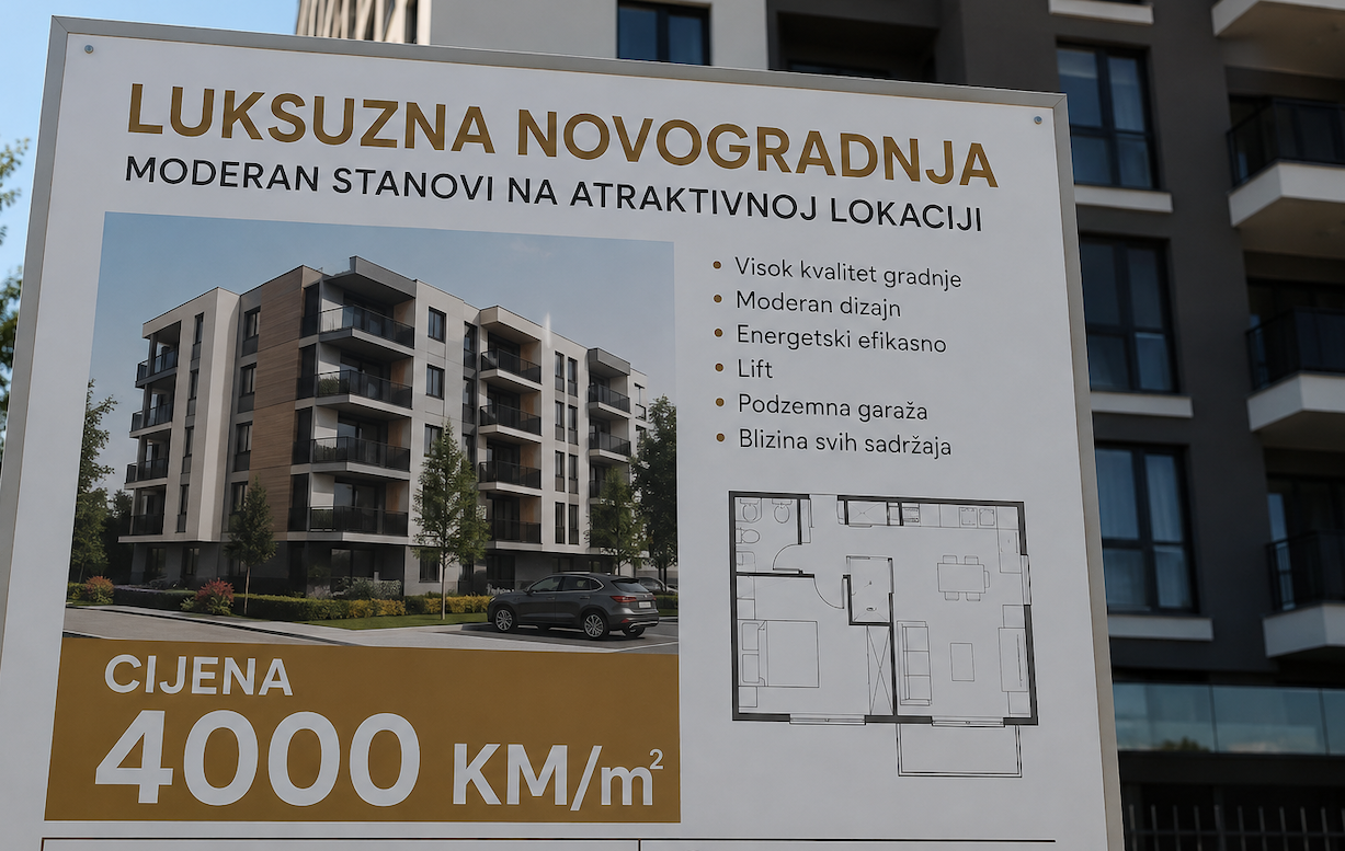 Kvadrat novogradnje prešao 4.000 KM, prodaja novih stanova oborila rekord