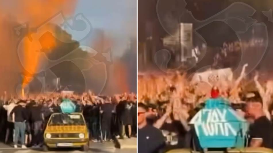 Torcida oko mrtvačkog sanduka pjeva Hitleru: “Aušvic, Aušvic” i “Ustaj, Adolfe”, ori se Splitom